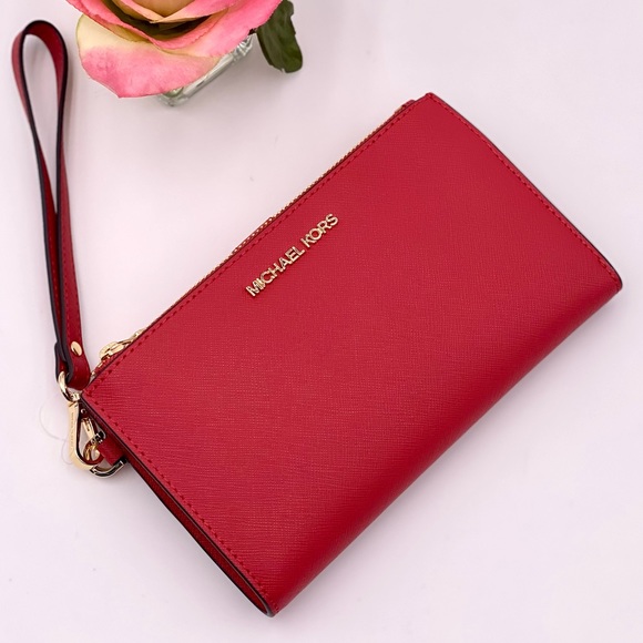 Michael Kors Large DoubleZip Wallet Wristlet Flame - Picture 5 of 10